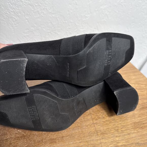 Stuart Weitzman Gotham Chunk Heel Size 7 B Women's Square Toe Nubuck Leather EUC - Picture 7 of 10